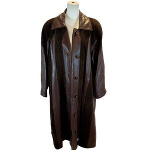Vintage Di Capra International Brown Leather & Suede Patchwork Coat